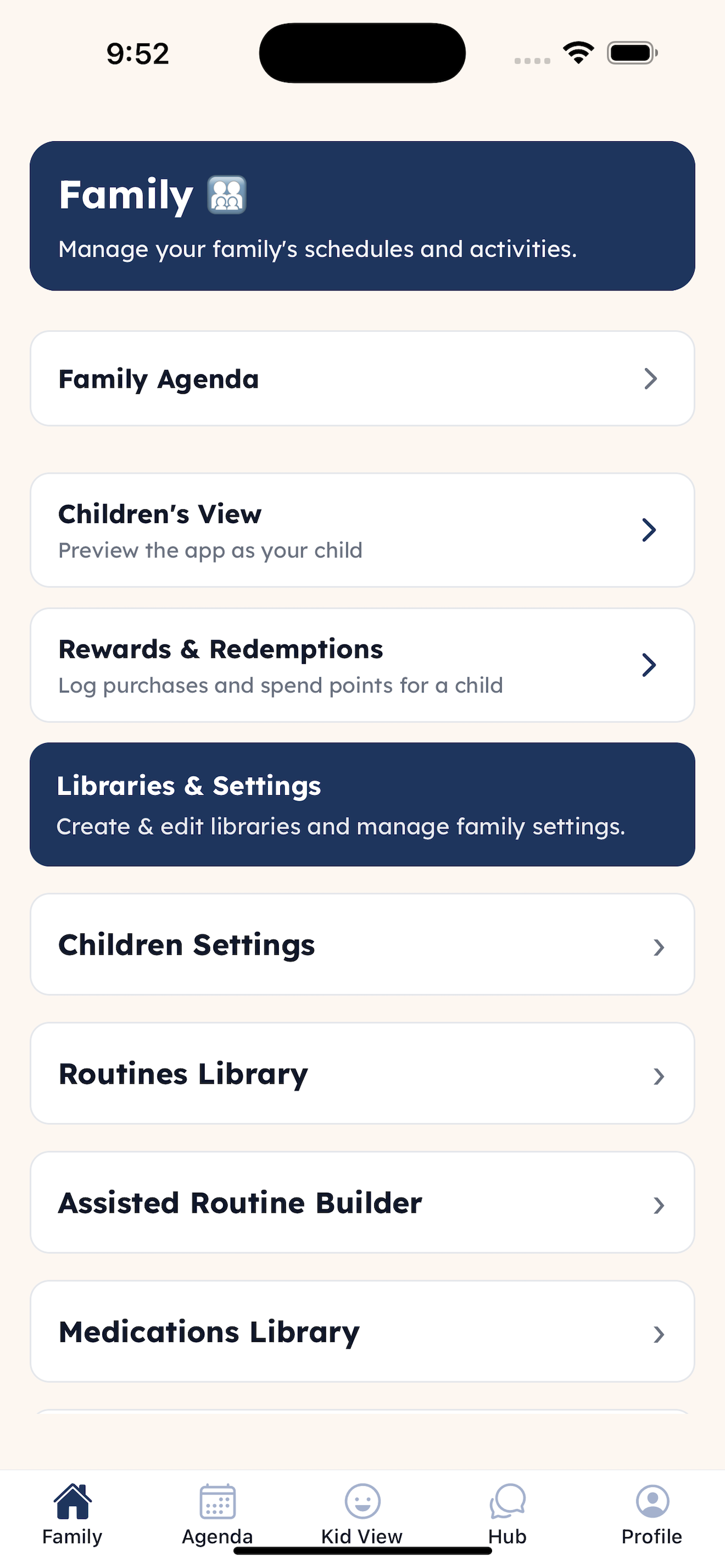 ADHD Trove app screenshot: Screen 1